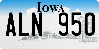 IA license plate ALN950