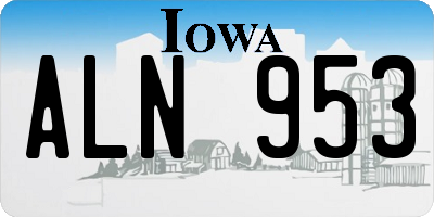 IA license plate ALN953