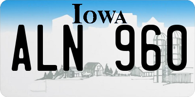 IA license plate ALN960