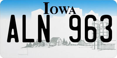 IA license plate ALN963