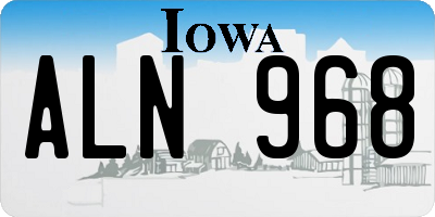 IA license plate ALN968