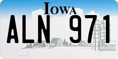 IA license plate ALN971