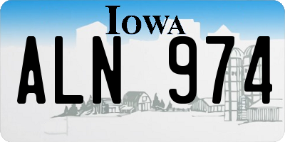 IA license plate ALN974