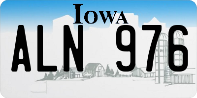 IA license plate ALN976