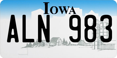 IA license plate ALN983