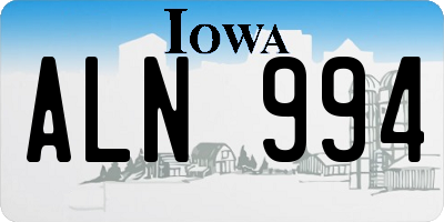 IA license plate ALN994