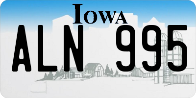 IA license plate ALN995
