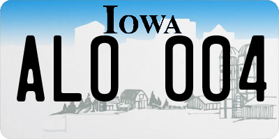 IA license plate ALO004