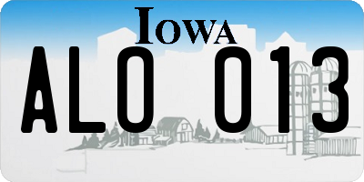 IA license plate ALO013