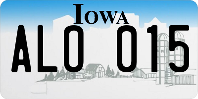 IA license plate ALO015