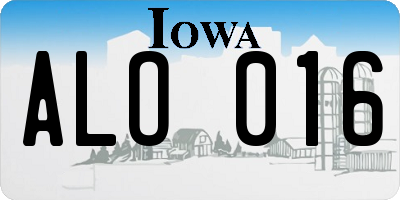 IA license plate ALO016