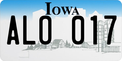 IA license plate ALO017