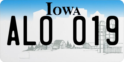 IA license plate ALO019