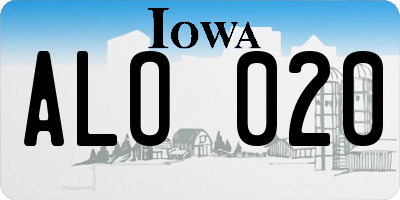 IA license plate ALO020