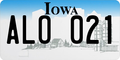 IA license plate ALO021