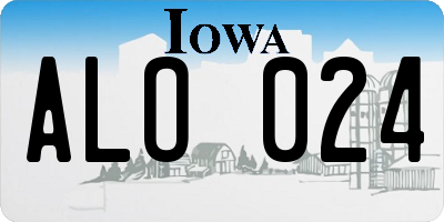 IA license plate ALO024