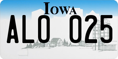 IA license plate ALO025