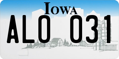 IA license plate ALO031