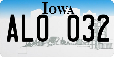 IA license plate ALO032
