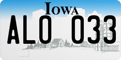 IA license plate ALO033