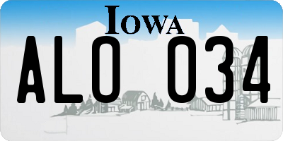 IA license plate ALO034