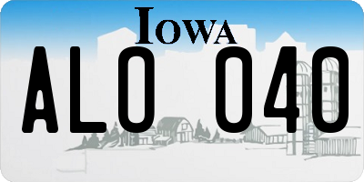 IA license plate ALO040
