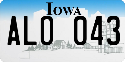 IA license plate ALO043
