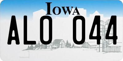 IA license plate ALO044