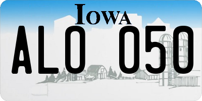 IA license plate ALO050