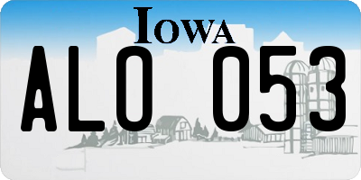 IA license plate ALO053