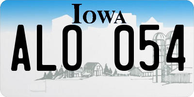 IA license plate ALO054