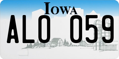 IA license plate ALO059