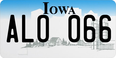 IA license plate ALO066