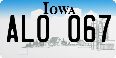IA license plate ALO067