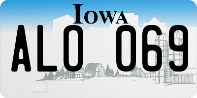 IA license plate ALO069