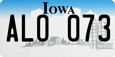 IA license plate ALO073