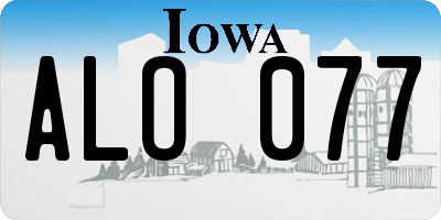 IA license plate ALO077