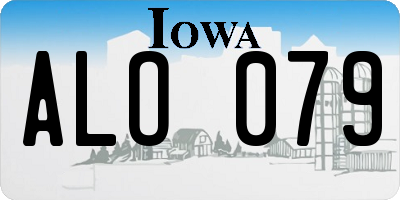 IA license plate ALO079