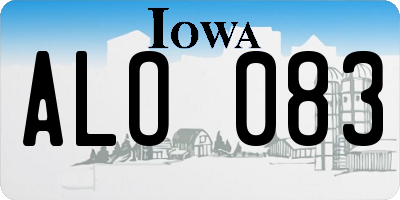 IA license plate ALO083
