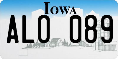 IA license plate ALO089