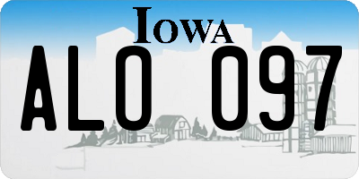 IA license plate ALO097