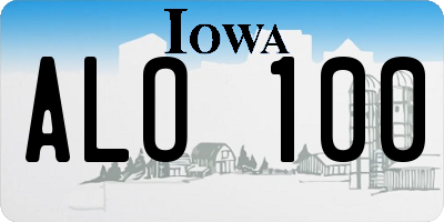 IA license plate ALO100