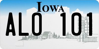 IA license plate ALO101