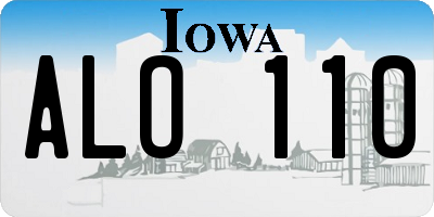 IA license plate ALO110