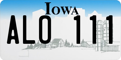 IA license plate ALO111