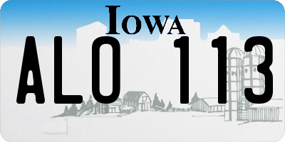 IA license plate ALO113