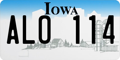 IA license plate ALO114
