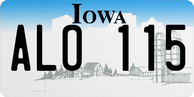 IA license plate ALO115