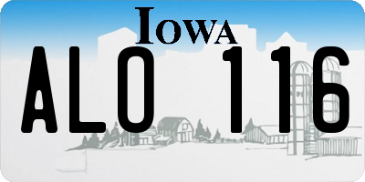 IA license plate ALO116