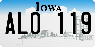 IA license plate ALO119